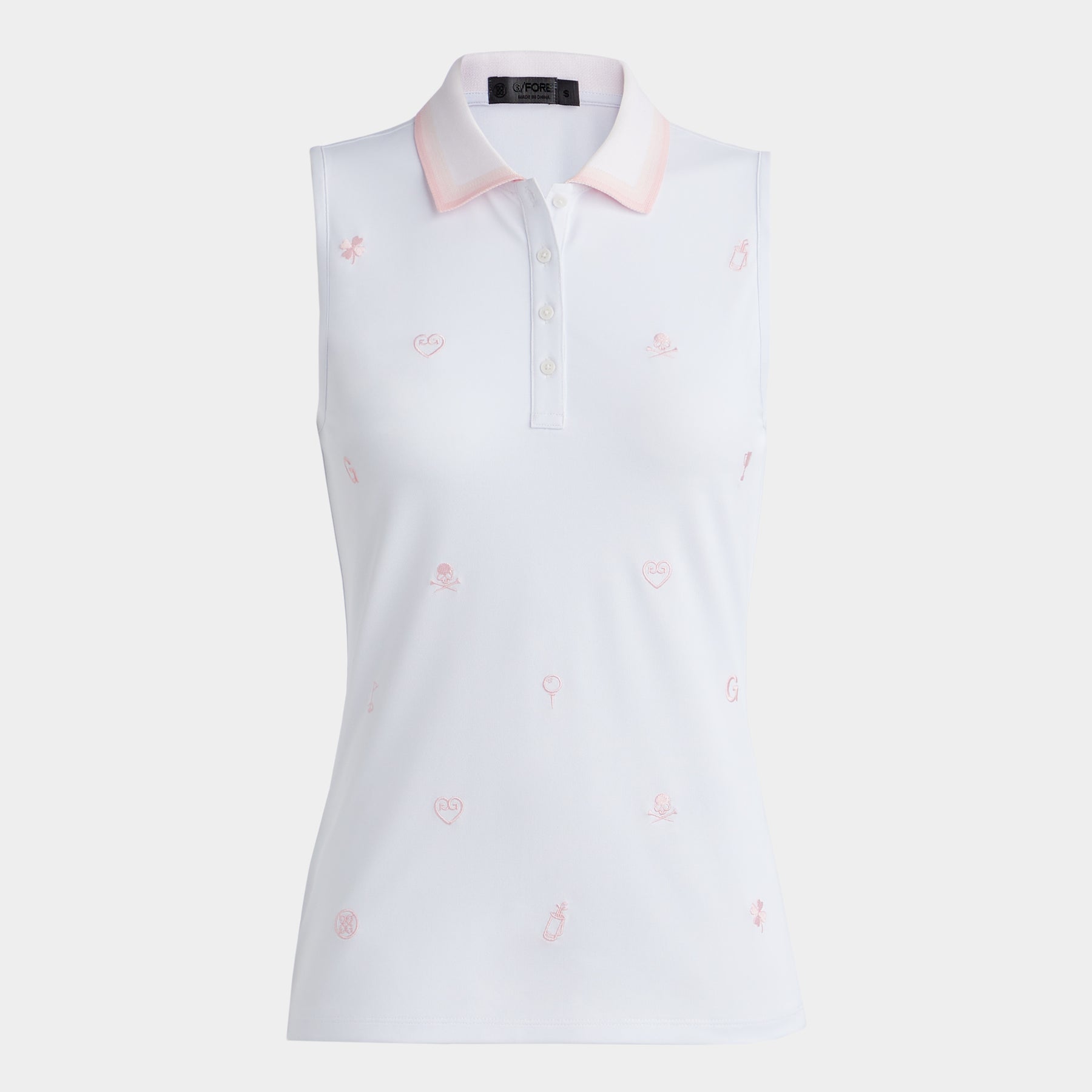 EMBROIDERED RIB COLLAR TECH PIQUÉ SLEEVELESS POLO 女士 百褶領無袖 POLO衫