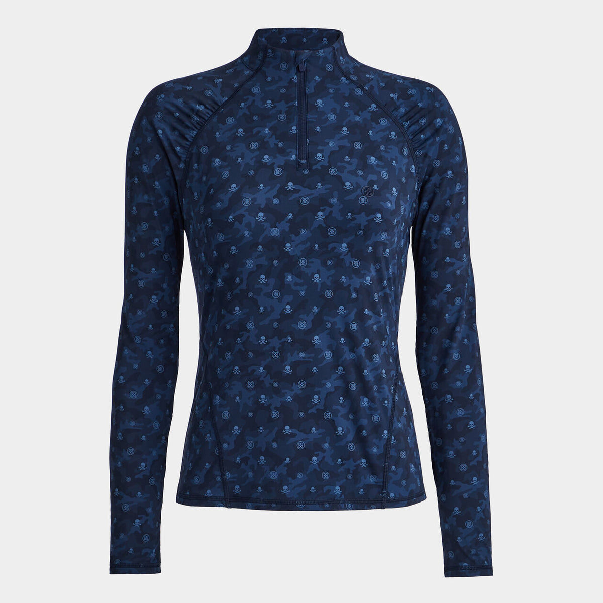 ICON CAMO SILKY TECH NYLON RUCHED QUARTER ZIP PULLOVER 拉鍊套頭衫