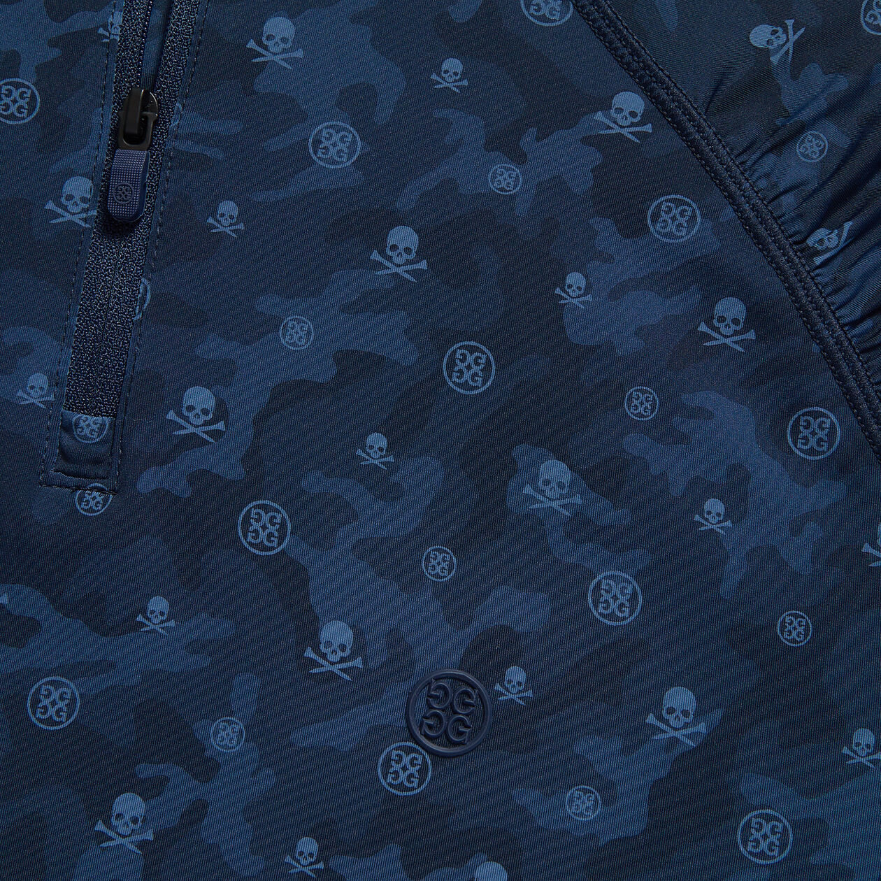 ICON CAMO SILKY TECH NYLON RUCHED QUARTER ZIP PULLOVER 拉鍊套頭衫