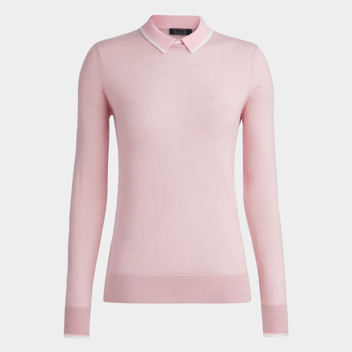 LAYERED MERINO WOOL POLO SWEATER 女士 美利奴羊毛長袖上衣