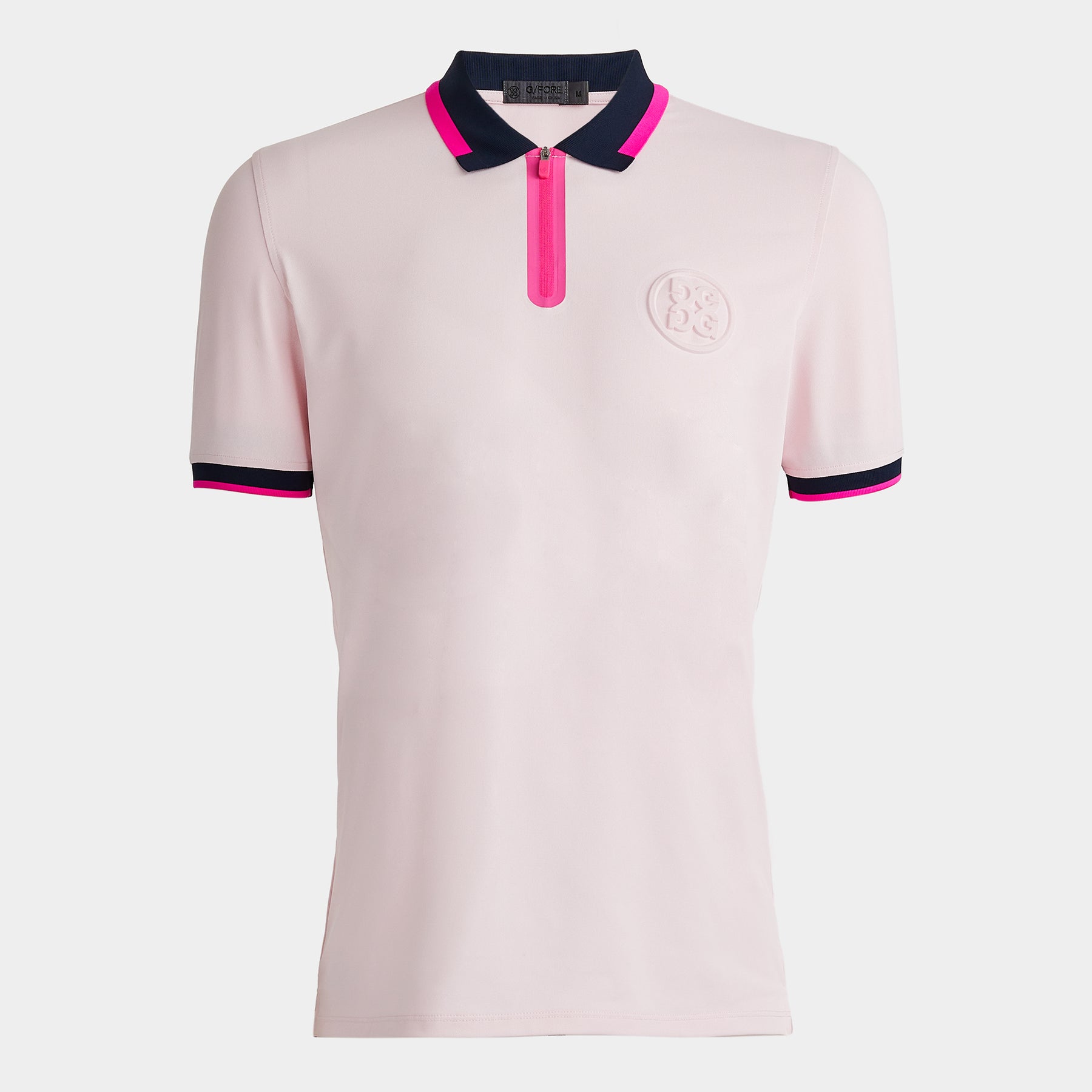 EMBOSSED LOGO RIB COLLAR QUARTER ZIP TECH PIQUÉ 男士 短袖POLO衫