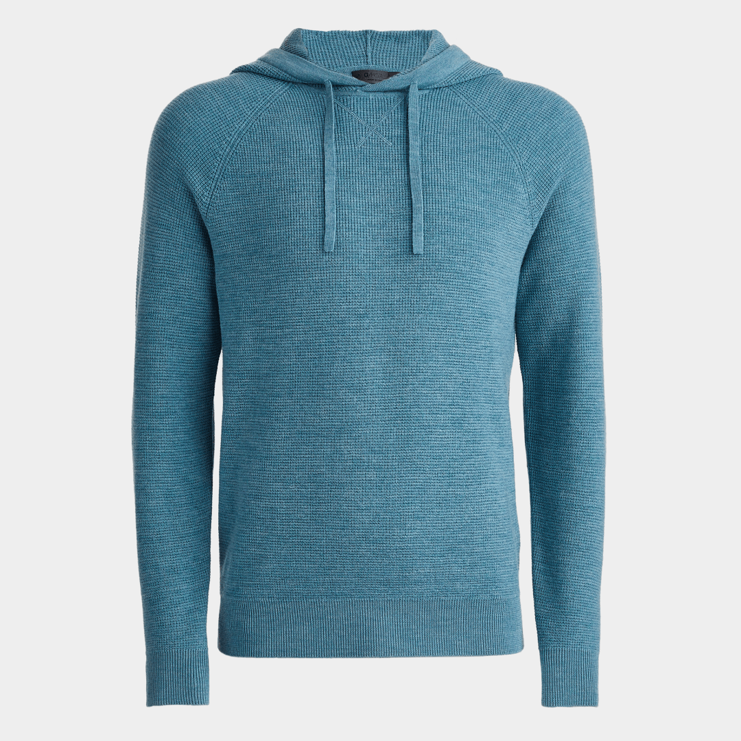 WAFFLE STITCH MERINO WOOL HOODED SWEATER 男士 美利奴連帽長袖上衣