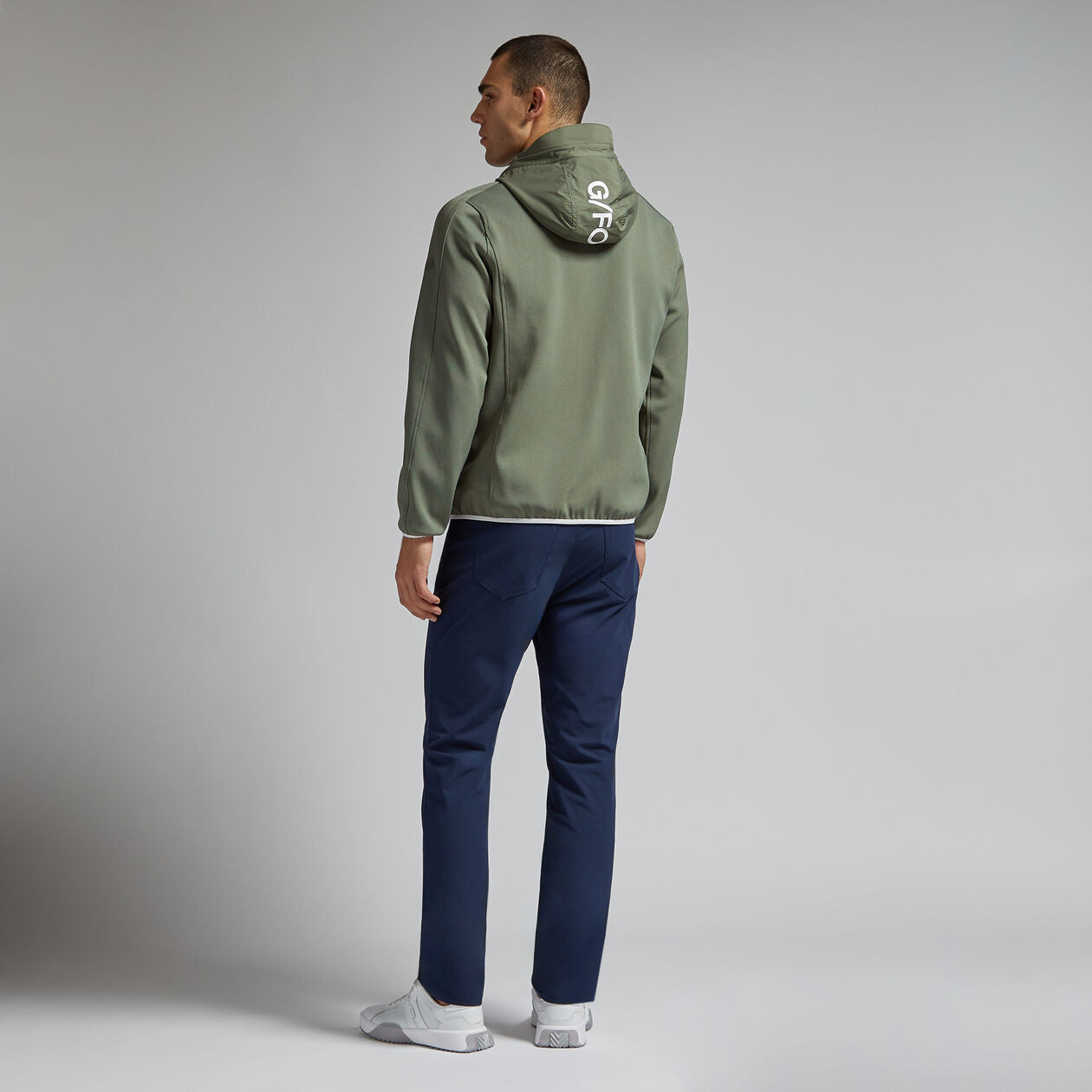 24-WIND CONTROL DOUBLE KNIT PIQUÉ HOODED JACKET 男士 外套