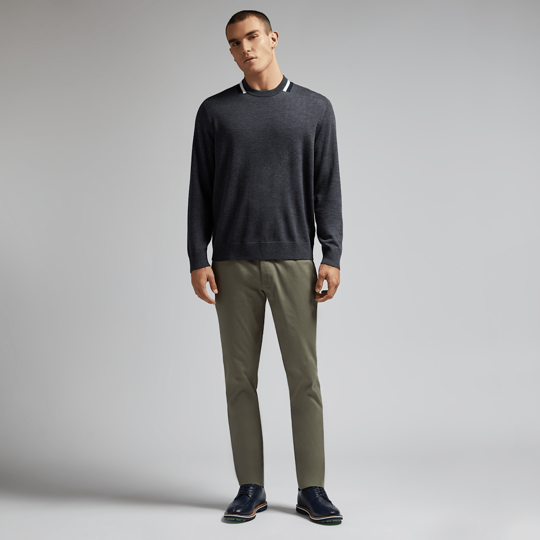 COLOURBLOCK INTARSIA CREWNECK MERINO WOOL SWEATER 男士 長袖上衣