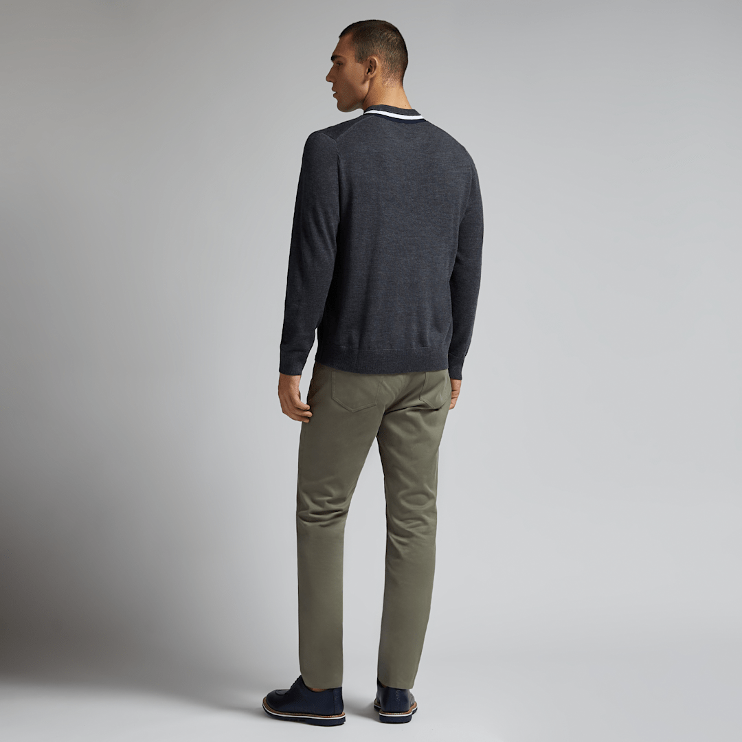 COLOURBLOCK INTARSIA CREWNECK MERINO WOOL SWEATER 男士 長袖上衣