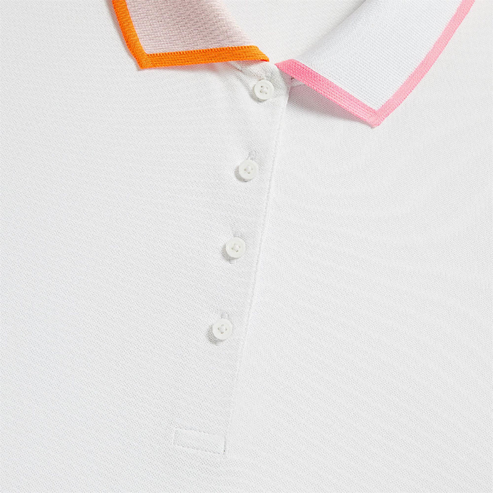 24-CONTRAST COLLAR RIBBED TECH NYLON POLO 女士 短袖POLO衫