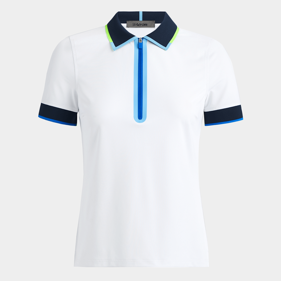 24-CONTRAST QUARTER ZIP TECH PIQUÉ POLO 女士 短袖POLO衫