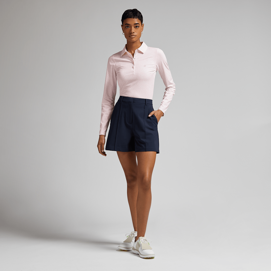 24-PRINTED SILKY TECH NYLON LONG SLEEVE POLO 女士 長袖POLO衫