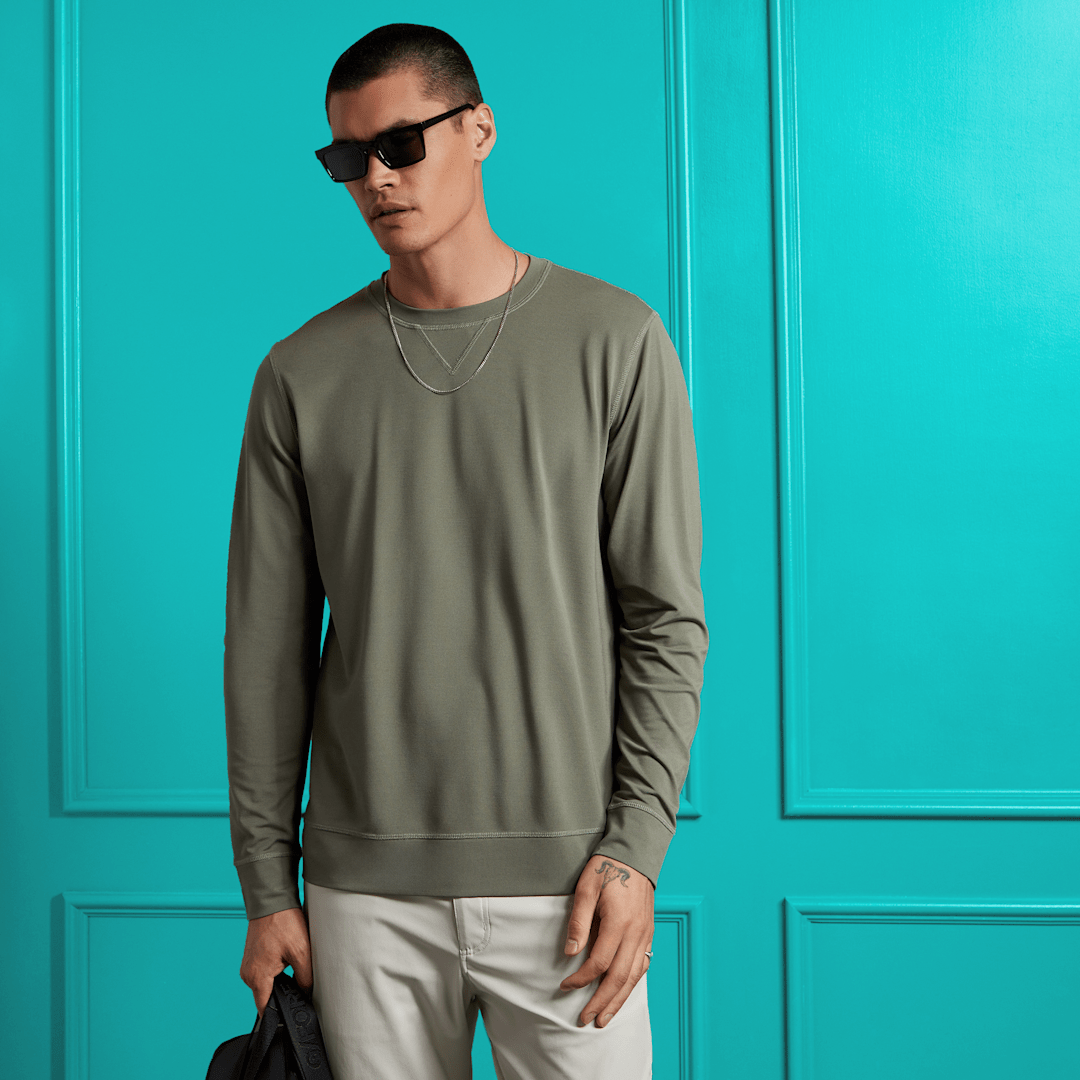 PERFORMANCE PIQUE CREWNECK LAYER 男士 長袖上衣