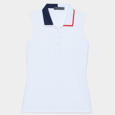 PLEATED COLLAR SLEEVELESS POLO 女士 短袖POLO衫