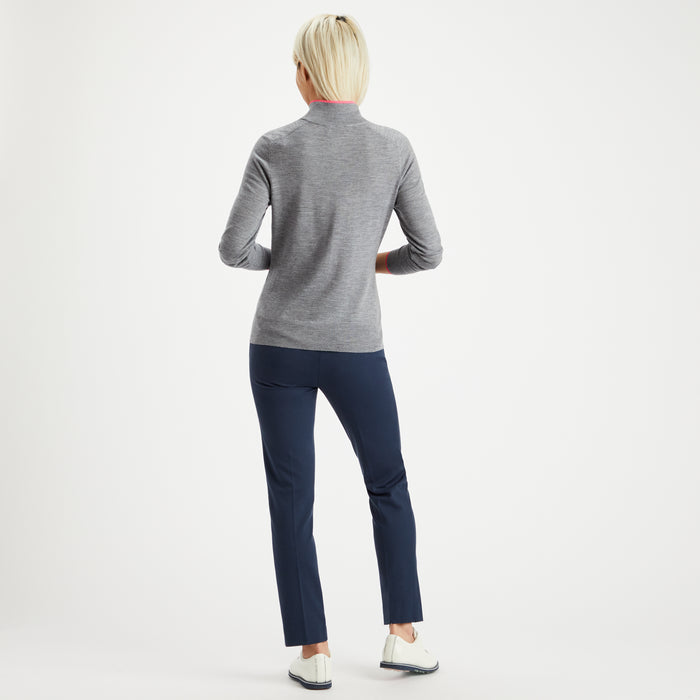 MULTI V 1/4 ZIP SWEATER 女士 美利奴羊毛四分之一拉鍊毛衣