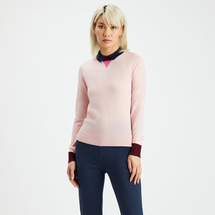 LONG SLEEVE LAYERED POLO SWEATER 女士 分層式美利奴羊毛長袖 POLO 衫