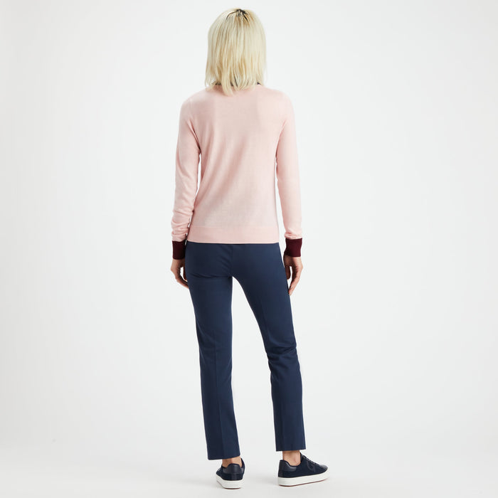 LONG SLEEVE LAYERED POLO SWEATER 女士 分層式美利奴羊毛長袖 POLO 衫