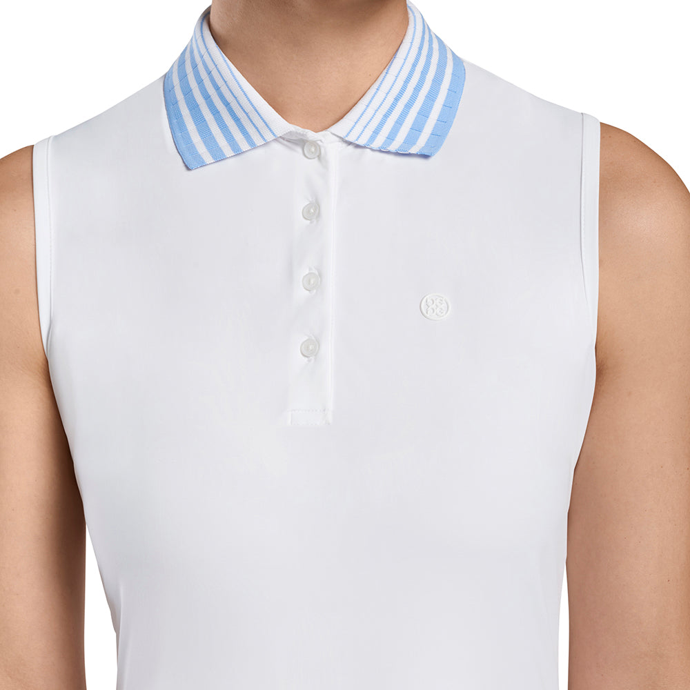 PLEATED COLLAR SLEEVELESS POLO 女士 百褶領無袖POLO衫