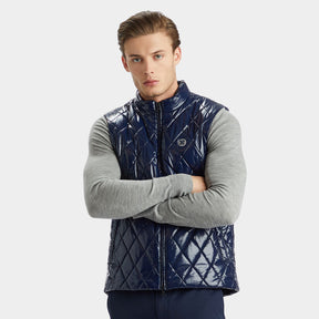 QUILTED COATED NYLON WOOL-LINED PUFFER VEST 男士 保暖背心