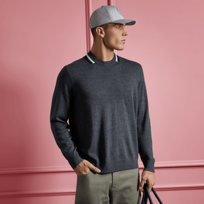 COLOURBLOCK INTARSIA CREWNECK MERINO WOOL SWEATER 男士 長袖上衣