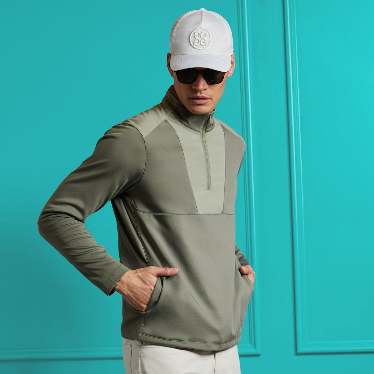 24-DOUBLE KNIT QUARTER ZIP 男士 拉鍊長袖上衣