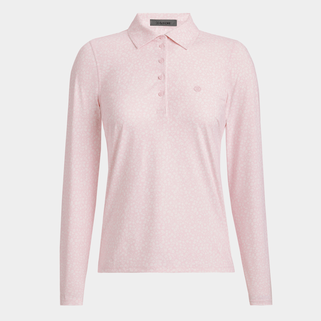 24-PRINTED SILKY TECH NYLON LONG SLEEVE POLO 女士 長袖POLO衫