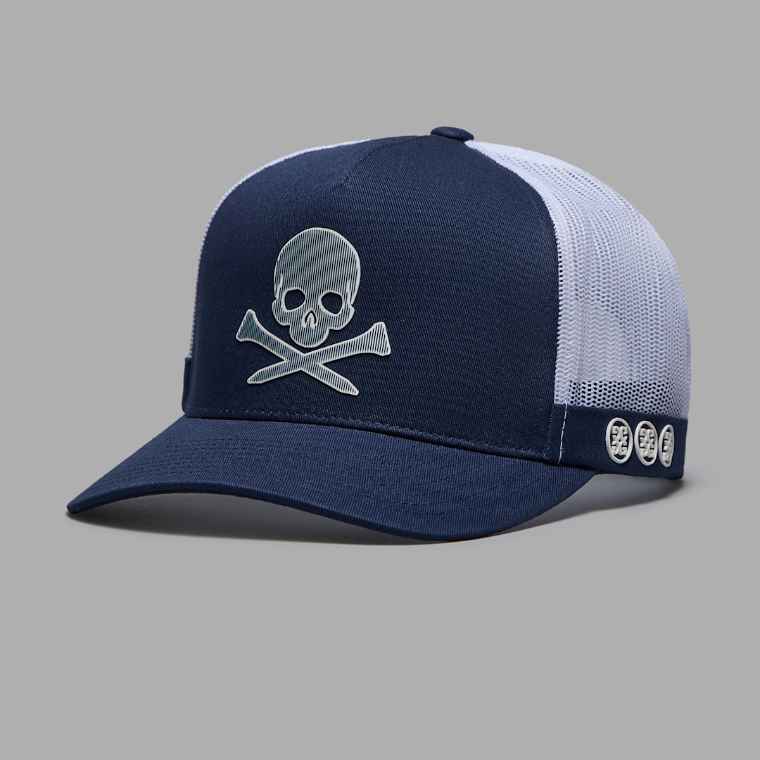 LENTICULAR SILICONE SKULL REGULAR COTTON TWILL TRUCKER 高爾夫球帽