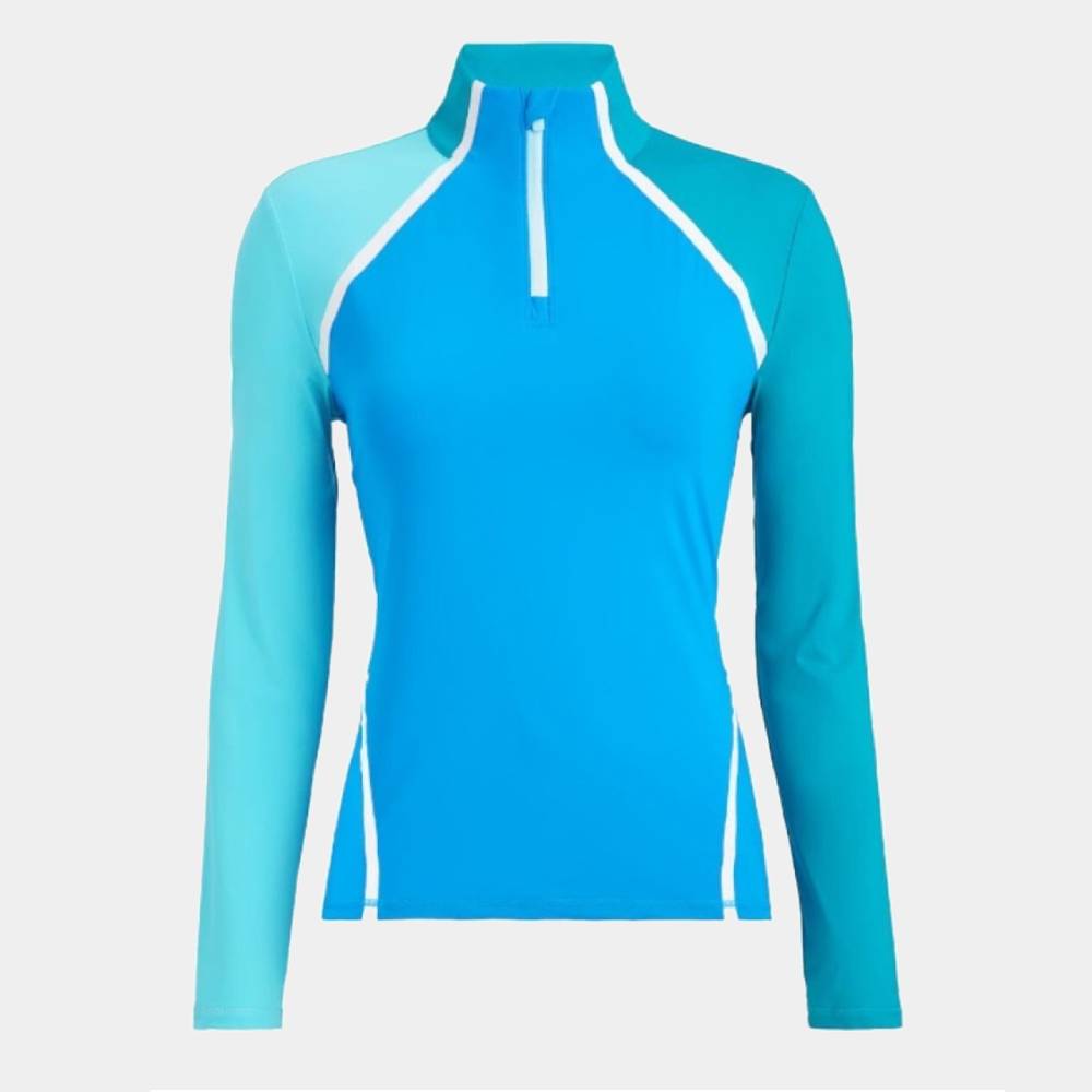 COLOUR BLOCK SILKY TECH QUARTER ZIP PULLOVER 女士 拉鍊套頭衫