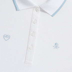 EMBROIDERED RIB COLLAR TECH PIQUÉ SLEEVELESS POLO 女士 百褶領無袖 POLO衫