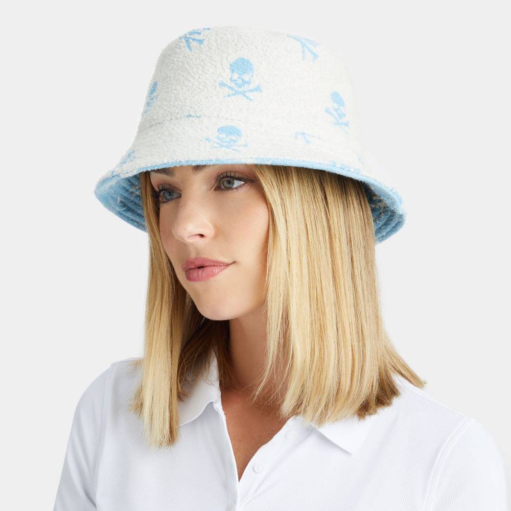 INTARSIA SKULL & T'S WOVEN BUCKET HAT 女士 高爾夫漁夫帽