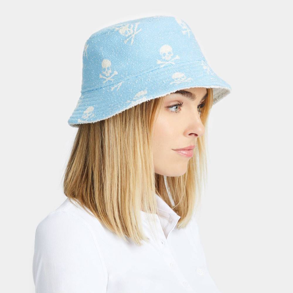 INTARSIA SKULL & T'S WOVEN BUCKET HAT 女士 高爾夫漁夫帽