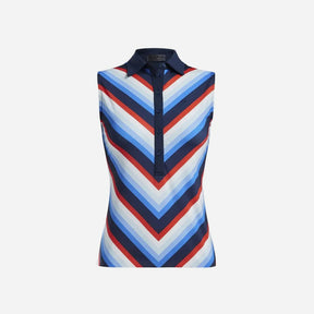 CHEVRON STRIPE SLEEVELESS POLO 女士 無袖POLO衫