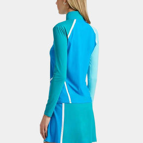 COLOUR BLOCK SILKY TECH QUARTER ZIP PULLOVER 女士 拉鍊套頭衫